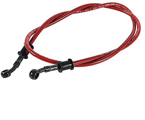 50cm - 200cm Brake Oil Gas Line Pipe, Motorcycle Braided Steel Brake Clutch Oil Hoses Line Pipe Colorful Motorcycle Pit Dirt Bike Enduro Motocross Street Bikes(900mm-Red)