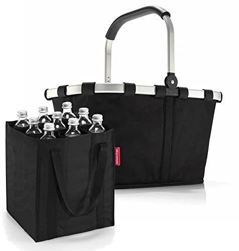 reisenthel Set Carrybag plus farblich passender bottlebag Einkaufskorb Einkaufstasche (Black)