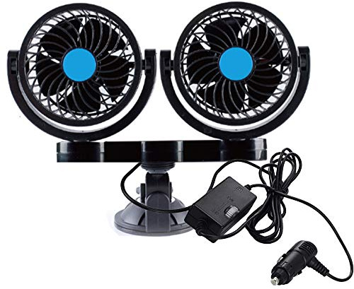 PME 12V Dual-Head Powerful Auto Fan (suction cup)
