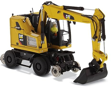 Diecast Masters 1:50 Caterpillar M323F Railroad Wheeled Excavator - Cat Yellow Version | High Line Series Trucks & Construction Equipment Scale Model Collectible DM 85662
