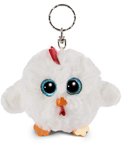 NICI Glubschis: Das Original – Glubschis Schlüsselanhänger Henne Henlou 9 cm – Huhn Kuscheltieranhänger mit Schlüsselring für Schlüsselband, Schlüsselbund & Schlüsselhalter – Taschenanhänger