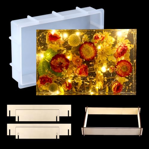 EPODA Groß Resin Silikonformen Epoxidharz, Rechteckige Silikonform Epoxidharz Würfel Silikonformen für Harzgießen