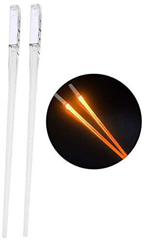 Worparsen Leuchtende Essstäbchen, langlebig, BPA-frei, LED, leuchtende Essstäbchen, angenehm zu greifen, auffällig, Orange