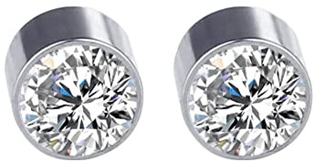 OUTLETISSIMO® Coppia Finto Orecchino Magnetico, Fake Piercing Calamita Brillantino 4mm ET149