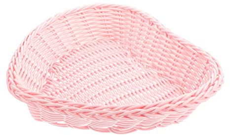 Zerodeko Love Storage Basket Set 2Pcs Heart Shape Woven Basket for Desktop Snacks Fruit Bread Storage and Decorative Organizer