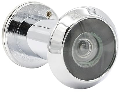 Guangstar Safety Einweg-Türspion mit 200-Grad-Winkel, robuster Türspion aus Messing mit Sichtschutzabdeckung, Chrom, 1 Stück