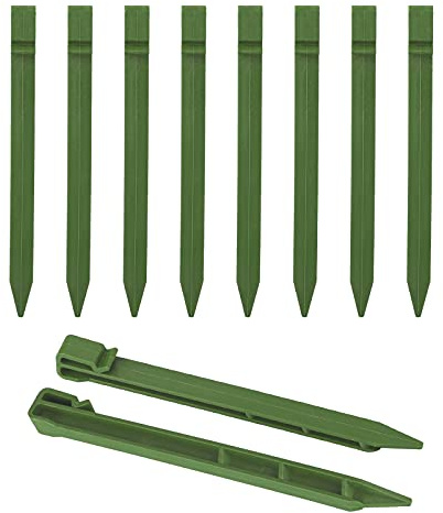 Piquets de Bordure de Paysage, Piquets D'ancrage de Paysage, Piquets de Sol Améliorés, Piquets D'ancrage, Piquet de Bordure de Paysage, Clous de Tente en Plastique Dur pour Jardin,(10 pièces Vert)