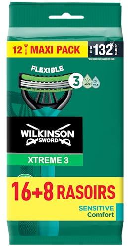Wilkinson Sword Xtreme 3 Sensitive Einwegrasierer für Männer 16+8