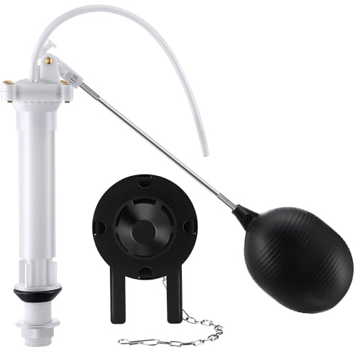 Dreyoo Universal Toilet Tank Repair Kit Compatible with Danco 80816, Toilet Repair Parts Fill Valve, Flapper, Rod, Float Replacement, Toilet Repair Kit for 8.5 Inch Tanks, Toilet Tank Flapper Replace