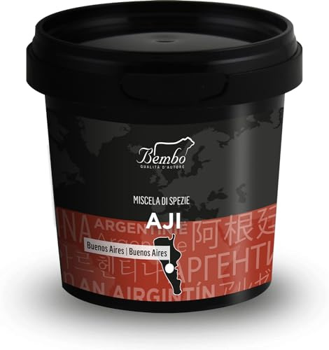 Aji Argentino Bembo 450 g – Miscela di Peperoncini Capsicum Annum – Per Carne alla Griglia o Empanadas, Patate e Verdure – Marnare in Olio di Oliva
