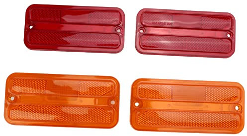 ZLXHDL Seitenmarkierungsleuchtenbaugruppe 0849 520, ABS-Autoseitenleuchte, beständig gegen Abrieb und Rissbildung, stabile Struktur, Seitenmarkierungsleuchte Compatible for GMC-LKW (Rot und gelb)