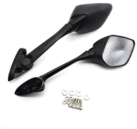 Kettennieter Motorrad Für YZF-R3 Für YZF-R25 YZF R3 R25 2013-2018 Motorrad Motorrad Klappbare Seitenspiegel Toter Winkel Rückspiegel Abdeckkappe Moped Zubehör Spiegel Motorrad(Carbon)
