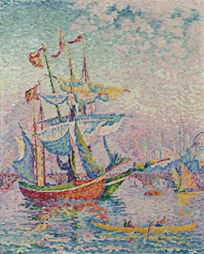 ZHAOSHAN Bekannt Moderne Kunst Wandbild Poster Kunstdrucke das Goldene Horn. Die Brücke von Paul Signac Poster Bilder Leinwand für Office Home Decor 60x90cm