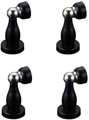 Anti-Tor-Aufprall, Edelstahl-Schlafzimmer-Anti-Tür-Kollisions-Türstopper, Bodensauger, Tür-Kollisions-Türstopper(Black)