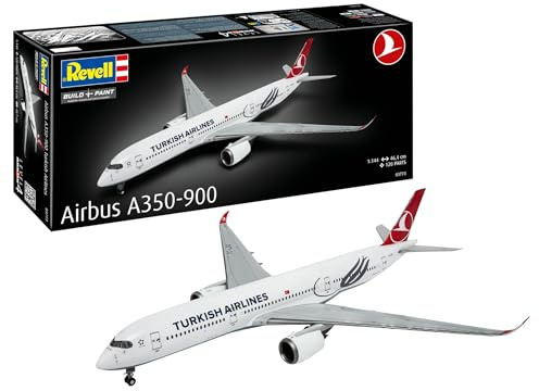 Revell 03773 Airbus A350-900 turkiska flygbolag skala 1:144 obyggd/omålad plastmodellsats