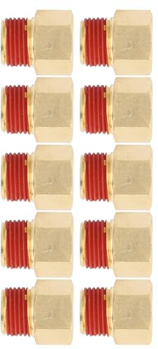 10pcs 1/2 Pouce NPT en Laiton Pièces de Tuyaux en Laiton Adaptateur de Filetage Mâle à Femelle, Calque à L'épreuve, pour la Pomme de Douche, Bosse de Baignoire, Prise
