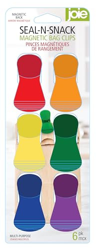 Joie Magnetic Storage Clips – 6 Pack Strong Fridge & Freezer Bag Clips