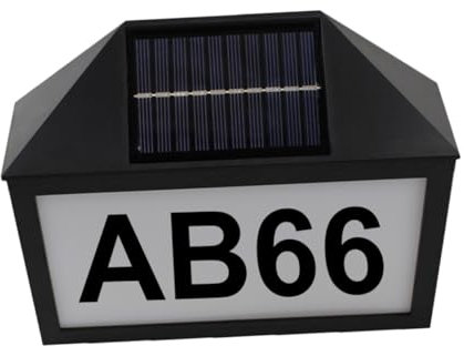 HYTROVE Solar Powered House Number Sign Light Decorative LED Address Lamp for Homes Easy Installation Durable Design for Walls and Gardens Energy Efficient Solar Light