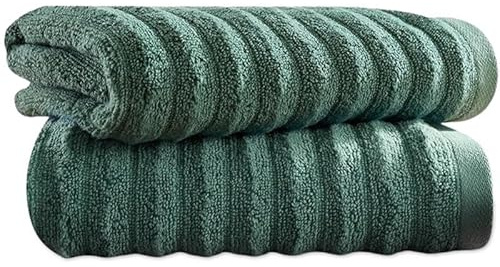 Towelogy Bamboo Hand Towels 2-Pack 50x80 cm Fast Drying and Absorbent Wash Cloths for Multipurpose Use | OEKO-TEX CERTIFIED (Olive, L - 50x80 cm)