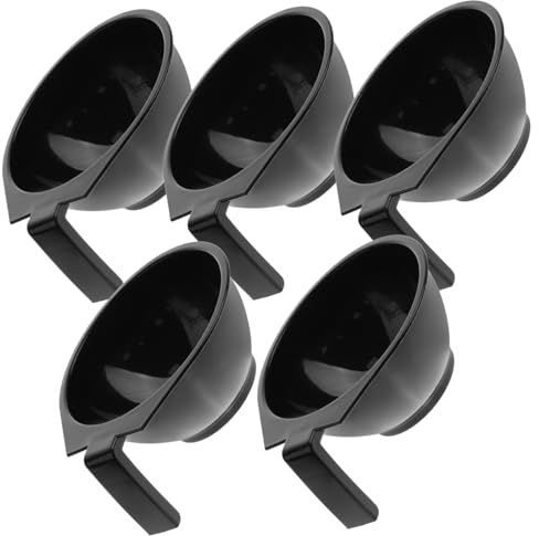 DECOMELODY Lot De 5 Bols De Teinture Capillaire Noirs, Grosse Taille, En Plastique Résistant, Supports De Teinture Pour Usage Professionnel Et Maison, Accessoires Pour Salon De Coiffure Et Soins Diy