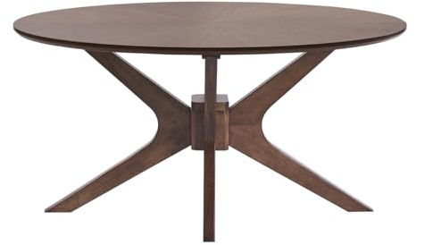 Miliboo DIELLI - Mesa baja ovalada (90 cm), color nogal