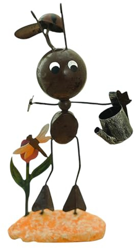 YiNLuax Gartenskulptur aus Eisen, Ameisenform, dekorative Statue, geeignet für Pflanzen, Hinterhof, Raumaufwertung, einfache Installation, Gartenskulptur