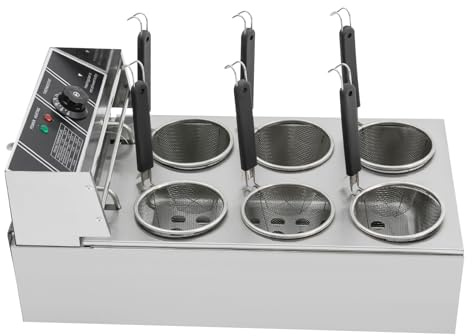 Kdbinytt Cuiseur à pâtes professionnel 20 l 2000 W - Haute performance - Avec 6 cornes - En acier inoxydable - Pour restauration, restaurant, cuisine