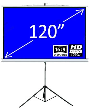 120 tripod projection projector screen 16:9 Matt White