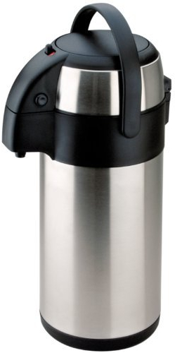 Denny International® Pump Action Airpot flask - Stainless steel - Suitable for hot and cold drinks - available in 2.5, 3, 3.5, 4, 5 litre capacity. (3 Litre)