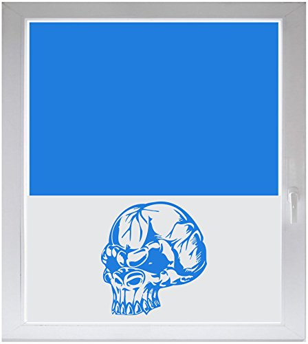 INDIGOS UG Sichtschutzfolie Glasdekorfolie Fensterfolie mit Motiv satiniert Blickdicht - w927 Totenschädel - Skull - Totenkopf - 1200 mm Länge - 500 mm Höhe Viereck - selbstklebend - matt