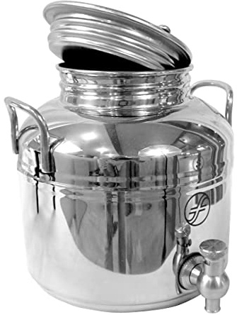 Fischer Kellereitechnik Edelstahl-Kanne: Transport-Kanne für flüssige Lebensmittel, Getränkefass aus Edelstahl - lebensmittelecht (3 Liter)