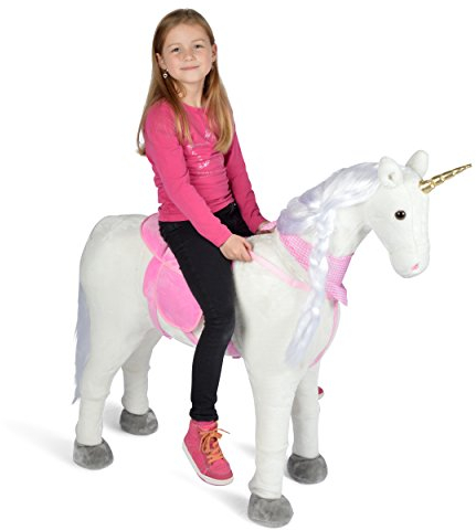 Plüschpferd XXL 105cm Einhorn - Lissy, das riesige Pferd zum Reiten, tolles Stehpferd XXL, bis 100kg, Spielpferd Einhorn XXL zum Draufsitzen - EIN Kindertraum für Mädchen!