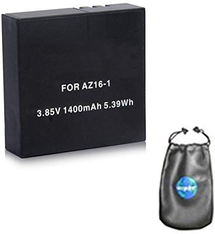 amsahr BT-XIAZ16-1-1CT Digital Replacement Camera and Camcorder Battery for Xiaomi AZ16-1/AZ16-1/Xiaomi 2/YI 4K Action Camera/YI 360 VR - Grey