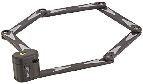 Prophete Faltschloss 90 cm – ART** zertifiziert & gehärteter Stahl – Inkl. Halter, 2 Laser-Cut Schlüssel, Staubschutzkappe – Kratzschutz, Beleuchteter Schlüssel – Schwarz/Grau