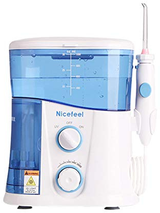 Dispositivo Elettrico Per La Pulizia Dei Denti Rossi Domestici 1000 Ml Di Grande Serbatoio D'acqua Funzione Di Disinfezione UV Impulso Ad Alta Pressione IPX7 Colore Blu E Bianco Impermeabile (bianca)