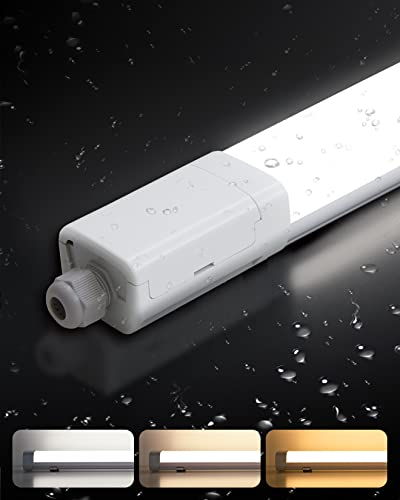 Allesin Feuchtraumleuchte LED 120CM, 30W 3600LM Led Röhre, 120lm/w, Kaltweiß 6500k Reihenschaltung Kellerlampe IP65 Wasserfest Werkstattlampe Leuchtstoffröhre Leuchte für Feuchtraum Warenhaus