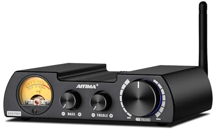 AIYIMA A08 PRO TPA3255 Power Amplifier Bluetooth 5.1 with VU Meter 300W+300W HiFi Class D Stereo Digital Audio Amp 2.0 Channel Amplifier for Passive Speaker Home Audio