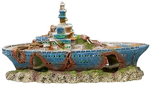 Nobby Aqua Ornaments SCHIFFSWRACK mit LED, 27 x 7 x 14,5 cm, 1 Stück