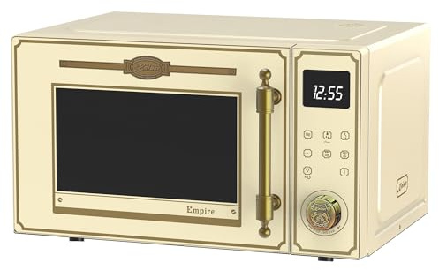 Kaiser Empire Em 2300 ElfEm Four micro-ondes rétro ivoire 23 l / grill / air chaud / grill 1000 W / air chaud 2300 W / commande TouchControl / poignée de porte en métal bronze véritable / 21 fonctions