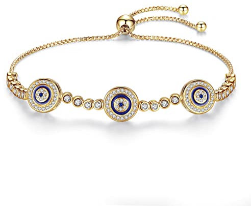 Echte 925 Sterling Silber Armbänder Für Frauen Charms Evil Eye Lucky Hamsa Blau Cz Gelbgold Tennis Armbänder Männer Schmuck