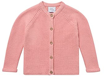 Stellou & friends Cardigan-Strickjacke für Mädchen und Jungen mit Knöpfen in Holz-Optik | Hochwertige Baby-Kleidung aus 100% Baumwolle