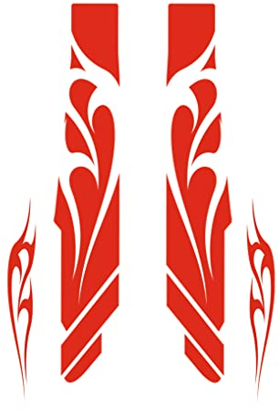 DualColorStampe Aufkleber Fahrradgabel MTB Mountainbike Sticker Fahrrad Zubehör Tribal Aufkleber B0037 (Rot Fluoreszierend)