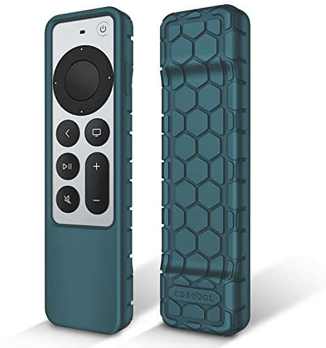 Fintie Remote Control Case for Apple TV 4K / HD Siri Remote 2022 2021 (3rd / 2nd Gen) - [Beehive Series] Lightweight Non-Slip Shockproof Silicone Protective Slim Case Cover, (Dark Cyan) | Apple TV Siri Remote Control 2021 2022 Shockproof Case Protective Honey Comb Light Anti-Skid Dark Cyan
