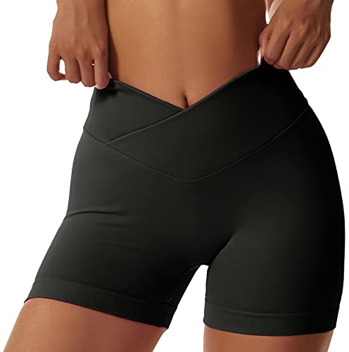 Litthing Pantalones Cortos Deportivos para Mujer, Short Deportivo Cintura Alta Pantalon Corto Deporte Control de Barriga Mallas Ciclistas Shorts para Yoga Fitness Gym