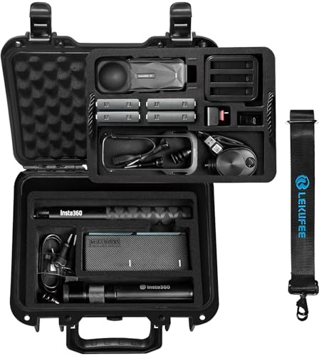 LEKUFEE étui de Transport Rigide étanche pour Insta360 X5,Insta360 X4 Air, Insta360 X4/X3 Caméra d'action et Accessoires (Valise Seul)