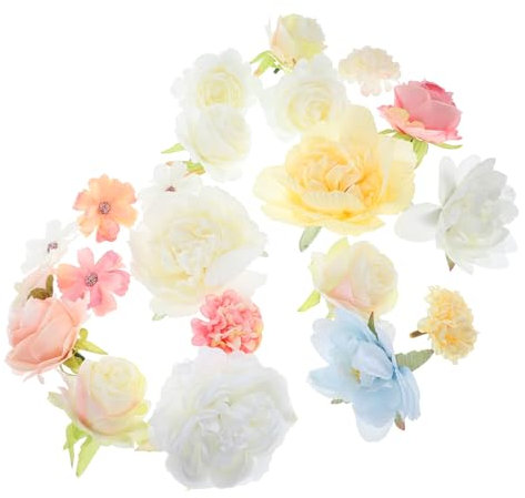 LIFKICH 21stücke Kunstblumen Blütenköpfe Für Hochzeitsdeko Bastelblumen Simulationsblumendekoration Kunstblumenköpfe Für Partys DIY Heimwerker Handwerk