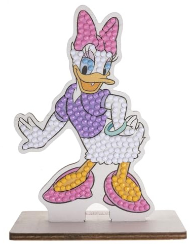 CRYSTAL ART - Kit Figurine à Diamanter - Activité Manuelle de Création et Ludique - Adulte et Enfant - Décoration Scintillante aux Couleurs Assorties - Disney - Daisy