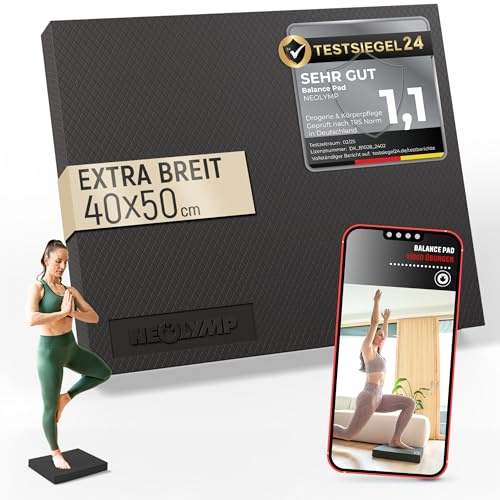 NEOLYMP Balance Pad - Rutschfestes Gleichgewichtstrainer für Physio & Reha - Balance Kissen Gelenkstärkend, Schweißfest, Elastisch - Ideal für Yoga, Gym & Zuhause - Balance Board Training