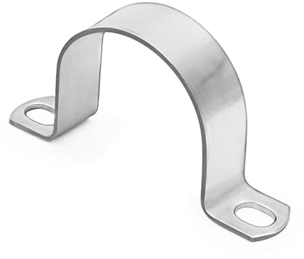 Heavy Duty Pipe Clamps 2 FamlTol U Shape Brackets 304 Stainless Steel Tube Clamp Rigid Pipe Strap for Pipes and Cables | Ø 50 mm | 6 pcs