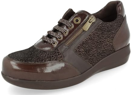 dtorres - Zapato Señora Marrón - Irma 24 - Calzado Ortopédico con Ajuste de Cremallera - Horma Extra-Ancha - Cómodos y Adaptables - Tallas 40
